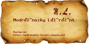 Modránszky Lóránt névjegykártya