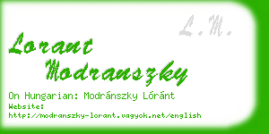 lorant modranszky business card